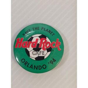 Hard Rock Cafe Orlando 1994 Soccer Save The Planet Pinback Button